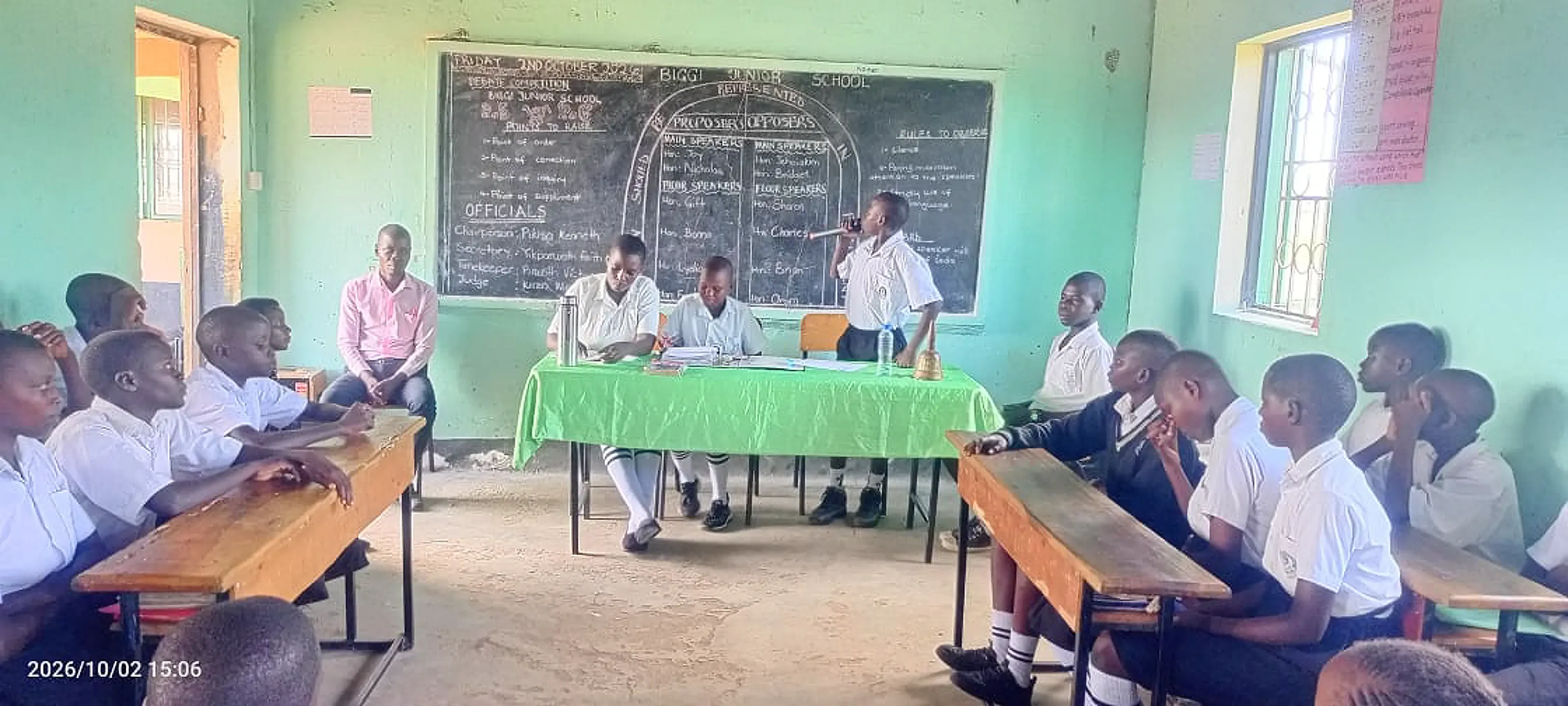 Pupils taking part in a debate club session