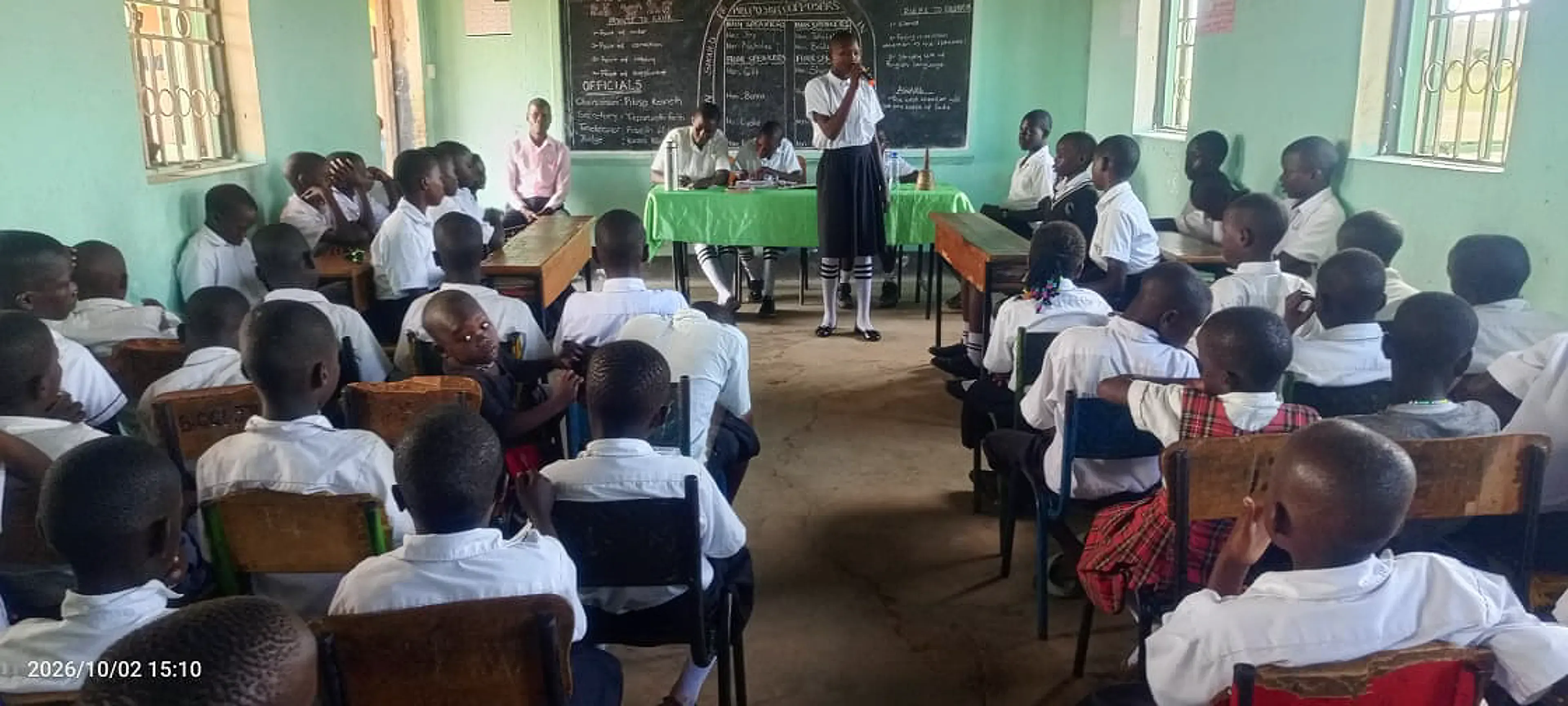 Pupils taking part in a debate club session